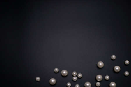 Pearls on blackの写真素材