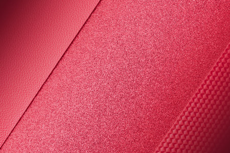 Viva Magenta - color of the year 2023. Trendy color sample. Shiny and glittering surfaces. Abstract background with copy space. Events, celebrations. Texture with glitter.の写真素材