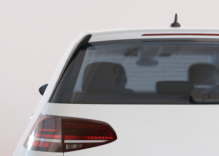 Car back view mock up. Template for your sticker, advertising, logo. Close-up. Copy space. Decal...
