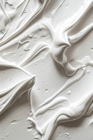 White, rippled cosmetic cream surface. Face cream, body lotion, moisturizer. Wavy, beauty cream texture. Skincare product background. Abstract backdrop. Generative AIの素材