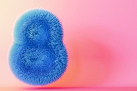 Playful number eight on gradient background. Blue symbol 8. Invitation for a eighth birthday party, or any kids event celebrating a eighth milestone. Vibrant, neon colors. Copy space. 3D.の写真素材