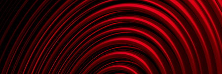 This abstract background features flowing red waves that create a sense of movement and depth. The...