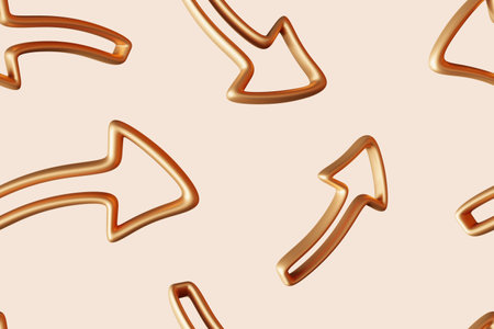The pattern consists of beige background adorned with golden arrows, creating a chic and...