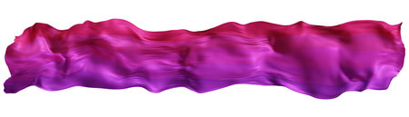 Beautifully colored Aceflux flag is displayed against plain white background. The flag features rich gradient of purple hues, creating striking visual effect. Panoramic element, footer or header. 3D.の写真素材