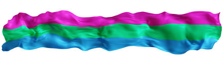 Bright colors of polysexuality pride flag come together to represent inclusive community during...