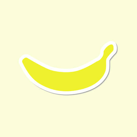 Fruit collection for children design. Banana sticker style. のイラスト素材