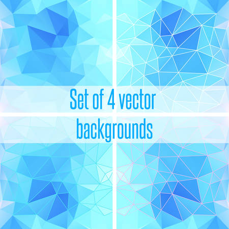 Abstract blue geometric triangular winter background design.のイラスト素材