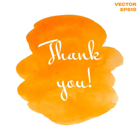 Orange and yellow watercolor hand painted shapes design element. Bright and positive abstract background for your text. Vector Illustration EPS10.のイラスト素材