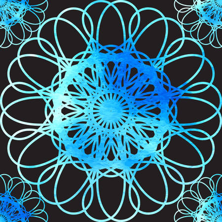 Abstract seamless geometric ornamental watercolor paint pattern. Vector Illustration EPS10.のイラスト素材