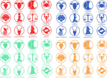 Vector of Zodiac signs のイラスト素材