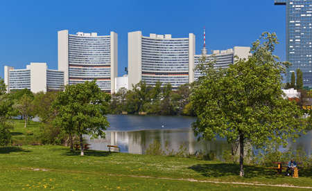 The United Nations Office in Vienna  UNOV  with several different UN agencies, is one of the four major UN office sites world wide のeditorial素材