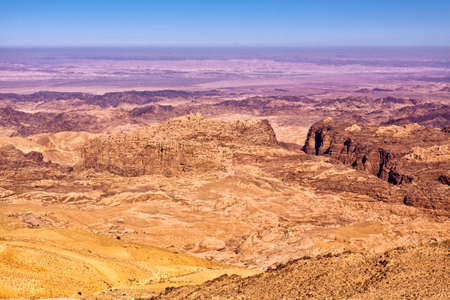 General view of the region of the historic city Petra in Jordanの写真素材