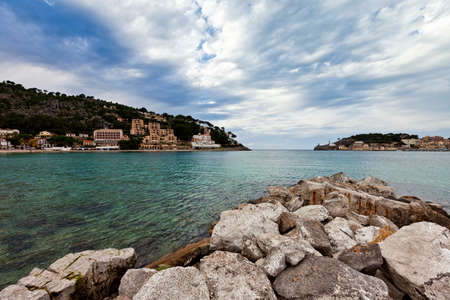 Port de Soller is a village and the port of the town of Soller, in Mallorca, in the Balearic Islands - Spainの写真素材