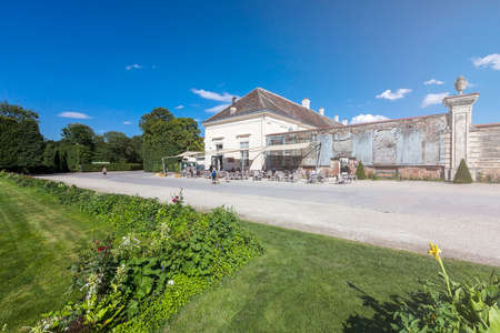 Augarten with the Augarten Cafe Restaurant. The Augarten park is located in the second district of Vienna Austria and was formerly an imperial hunting garden.の写真素材