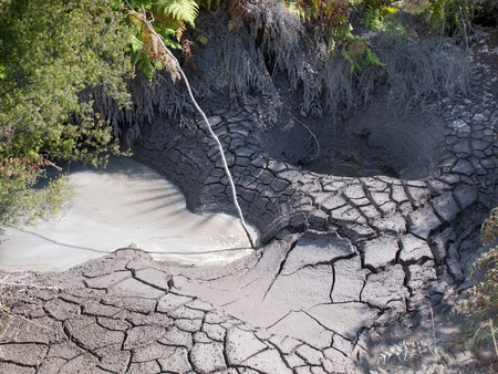 Boiling mud in a geothermal poolの写真素材