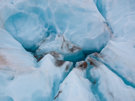 Blue Ice on the Franz josef Glacier, West coast, New Zealandの写真素材