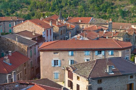View of a typical French Rural Village in the Ardeche