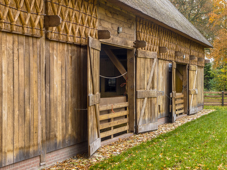 Wooden Barn in Typical European Style