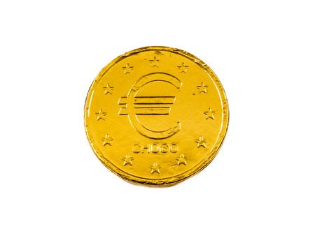 Euro coin on white background as a concept for financeの写真素材