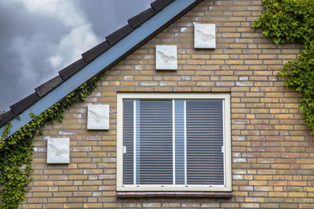 Bat houses on the facade of  building in urban environment to promote city ecology