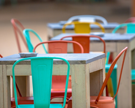 Empty Restaurant terrace outdoor in modern colorsの写真素材