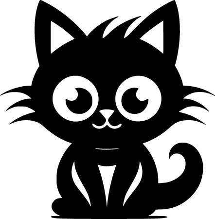 Cat - minimalist and flat logo - vector illustrationのイラスト素材