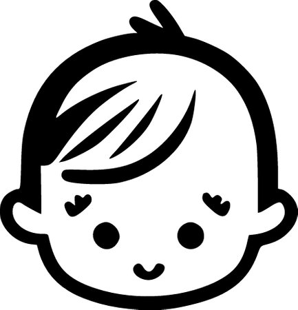 Baby - black and white isolated icon - vector illustrationのイラスト素材