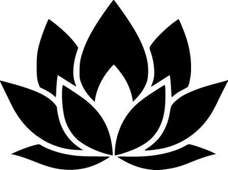 Lotus flower - minimalist and simple silhouette - vector illustrationのイラスト素材