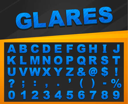 Glares alphabet. Vector font.のイラスト素材