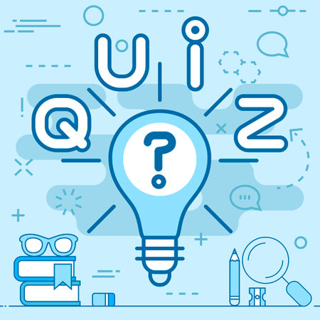 Quiz lamp line concept. Vector illustration. Element template for design.のイラスト素材