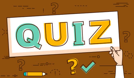 Quiz retro line concept. Vector illustration. Element template for design.のイラスト素材