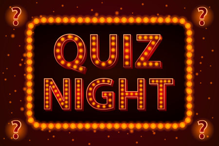 Quiz night lamp concept. Vector illustration. Element template for design.のイラスト素材