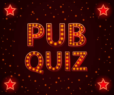 Pub quiz lamp concept. Vector illustration. Element template for design.のイラスト素材