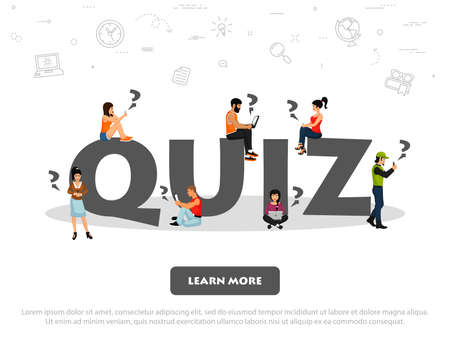 Quiz concept. Vector illustration. Element template for design.のイラスト素材