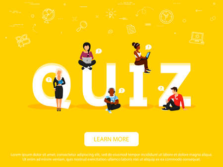 Quiz concept. Vector illustration. Element template for design.のイラスト素材