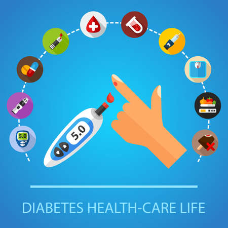 Diabetes Mellitus concept. High quality vector illustrationのイラスト素材