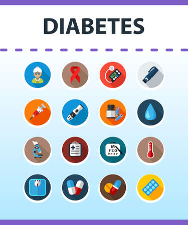 Diabetes flat icon concept. Vector illustration. Element template for design.のイラスト素材