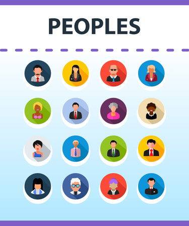 Peoples flat icon concept. Vector illustration. Element template for design.のイラスト素材