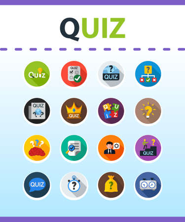 Quiz flat icon concept. Vector illustration. Element template for design.のイラスト素材