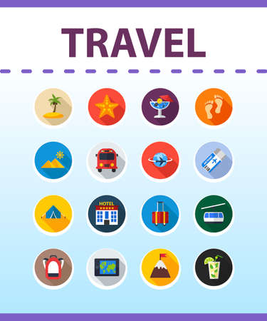Travel flat icon concept. Vector illustration. Element template for design.のイラスト素材