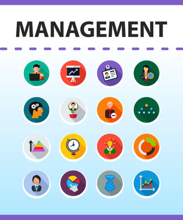 Management flat icon concept. Vector illustration. Element template for design.のイラスト素材