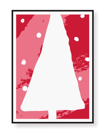 Merry Christmas and Happy New Year Set of backgrounds, greeting cards, posters, holiday covers. Design templates in modern minimalist style for web, social media, printのイラスト素材