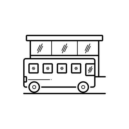 Bus stop iconのイラスト素材