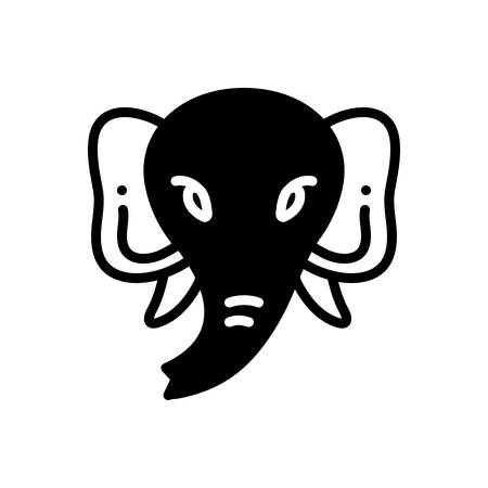 Icon for elephant ,faceのイラスト素材