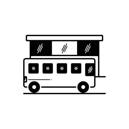 Bus stop iconのイラスト素材