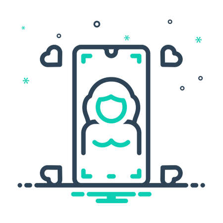 Icon for girlfriend,phone callのイラスト素材