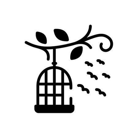 Icon for birds outside of cage,cage,birdsのイラスト素材