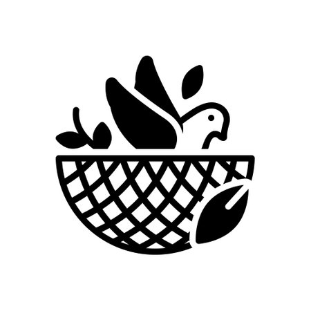 Icon for bird in nest,birdのイラスト素材