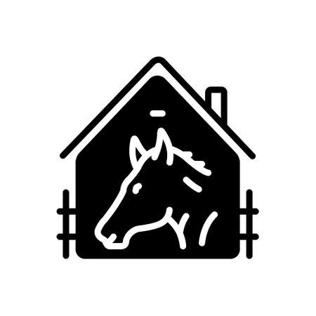 Icon for horse in stable,racingのイラスト素材