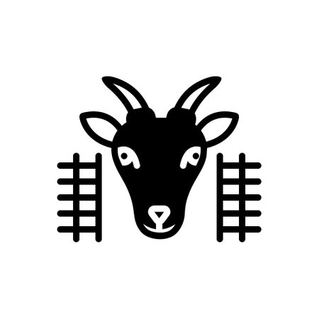 Icon for goat in pen,goatのイラスト素材